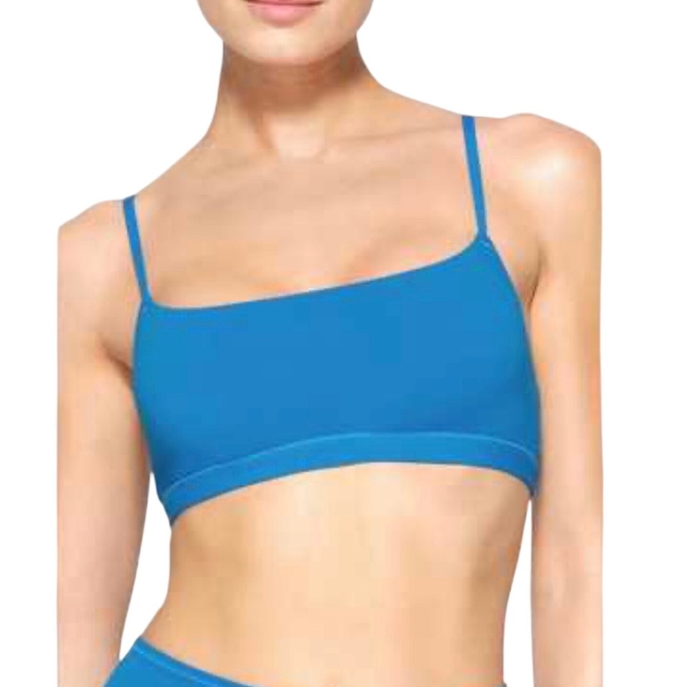 NWT SKIMS Fits Everybody Scoop Neck Bralette Blue Adjustable Strap Size S